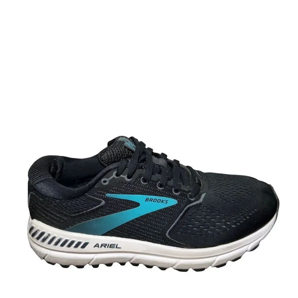 Brooks Ariel 20 Black and Teal Running Shoes size 7.5 wide